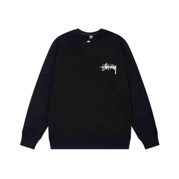 Men's Stussy Black Printed Crew Neck Sweatshirt - Picture 1 of 7